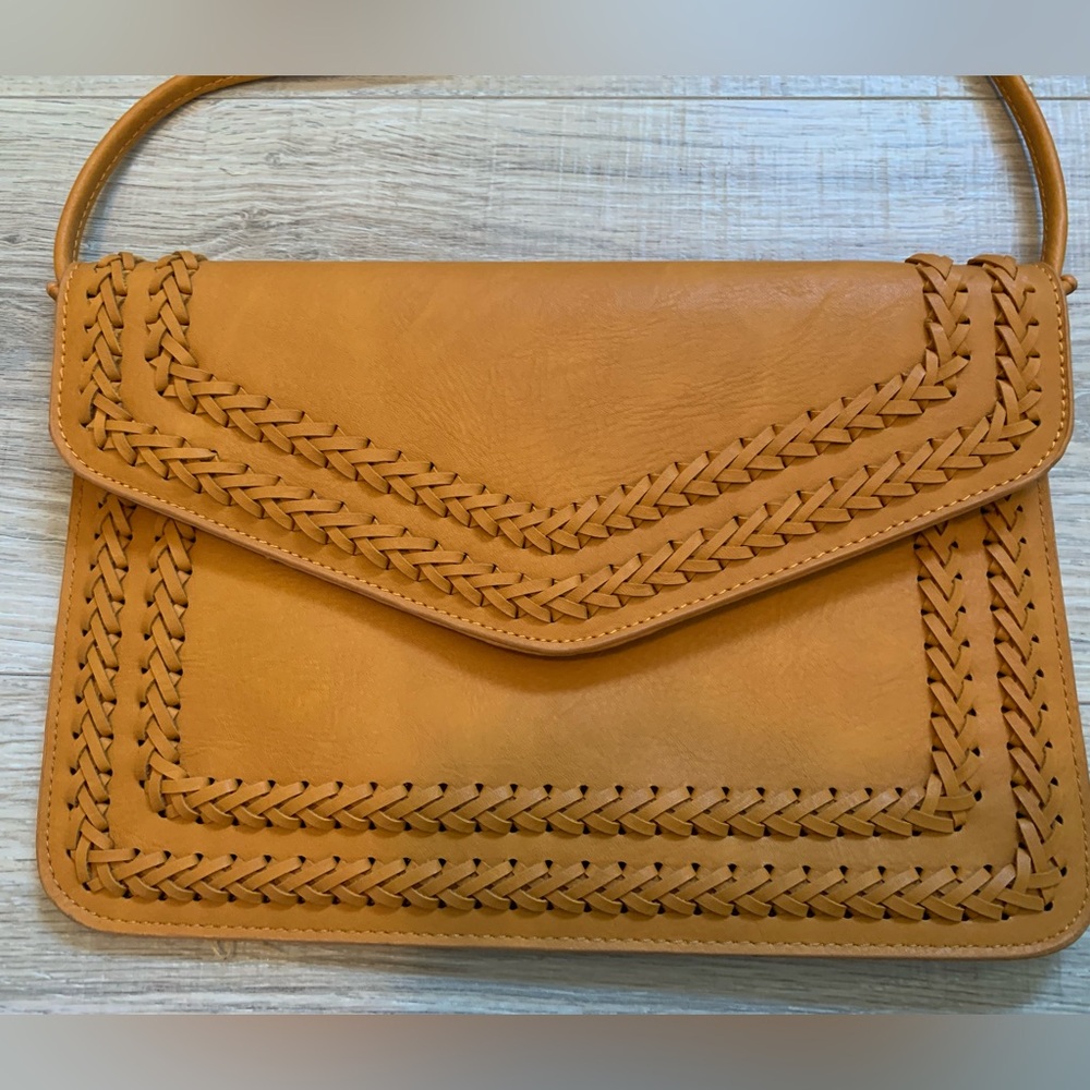 Artisan Leather Clutch Crossbody Purse with strap - Picture 7 of 12